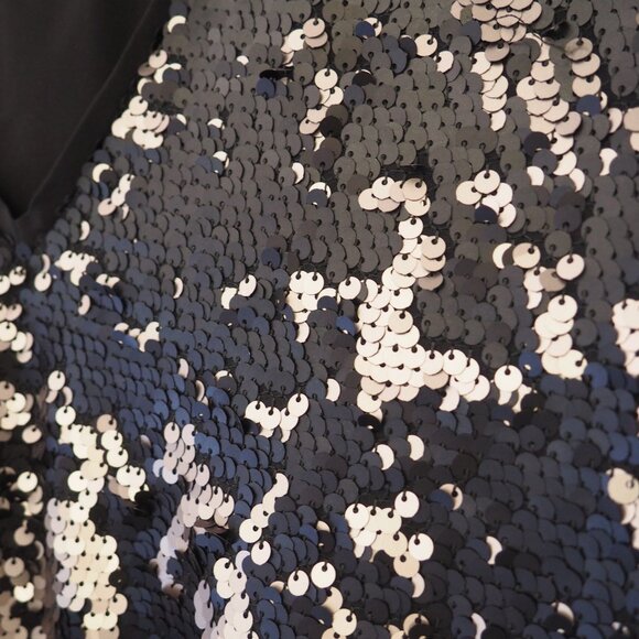 !! 1. State Sequined V-Neck Short Sleeve Shift Party Dress sz M - Picture 5 of 7